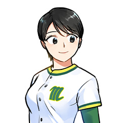 “穏やかな佇まいの仙台杜の都高校女子野球部の3年ピッチャー泉ひなた”